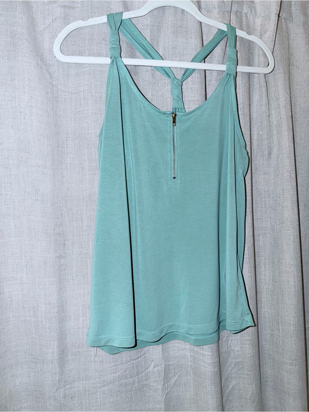 Naked Zebra Aqua Tank with Back Knot and Front Zip